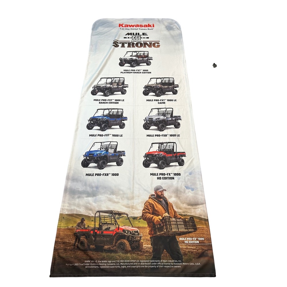 Kawasaki Mule Pro-FXT 1000 Series Double Sided Fabric Banner Sign Garage Decor